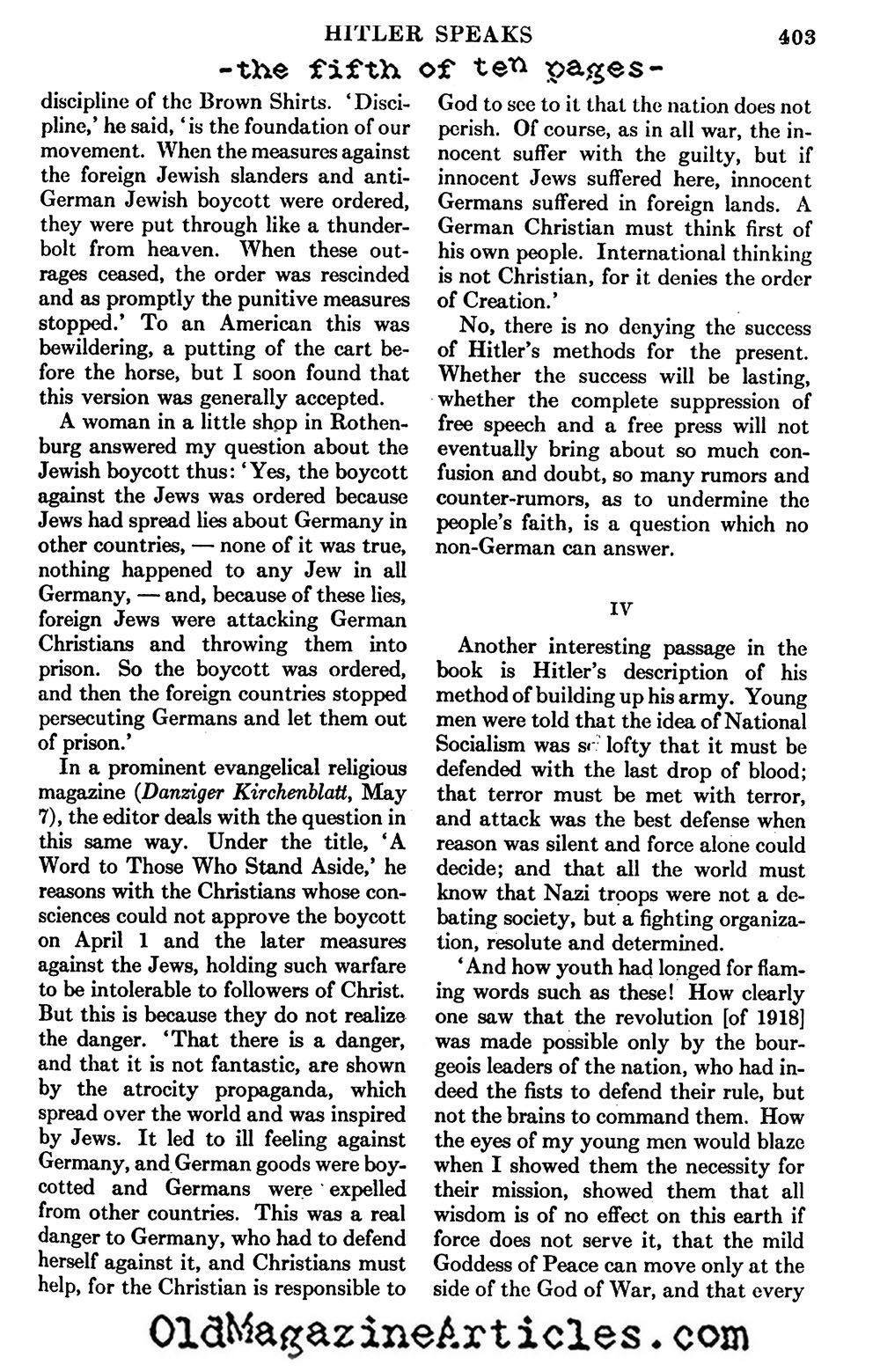 The Review of Mein Kampf (Atlantic Monthly, 1933)